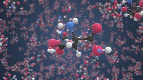 Molécula Del Modelo Molecular Conceptual Del ácido Aspártico Animación