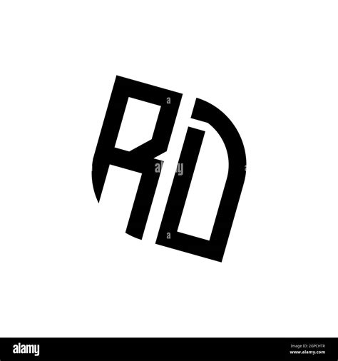 Rd Logo With Geometric Shape Vector Monogram Design Template Isolated