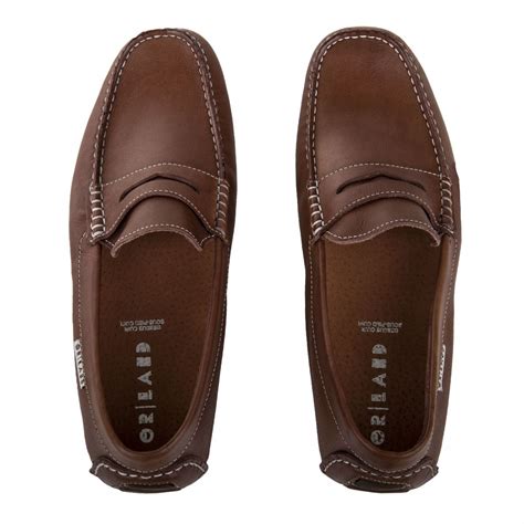 Mocassins en cuir marron homme ORLANDO à prix dégriffé