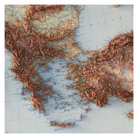 Mediterranean Sea And Land Topographic 3d Art Map On Behance