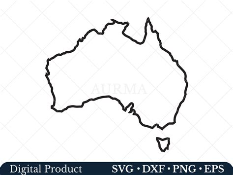 Australia Svg Outline Map Svg Cut File Svg Files For Cricut Etsy