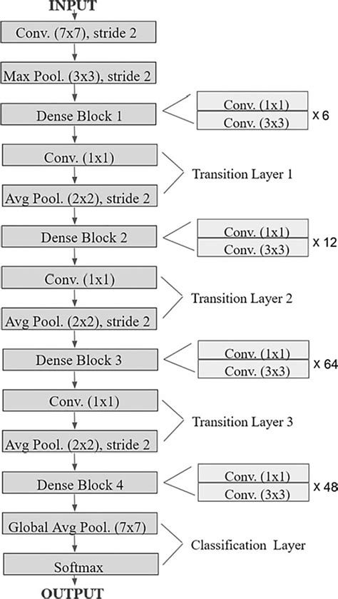 Architecture of DenseNet-264 (Aayush et al. 2020) | Download Scientific ...