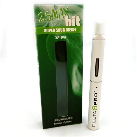 Delta 8 Pro™ 25ml Max Hit Δ8 Hhc Δ8 Thc O Thc P Δ10 Disposable Vape Super Sour Diesel