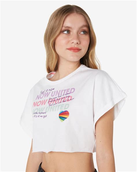 Riachuelo Camiseta Cropped Juvenil Manga Curta Now United Branco Tam