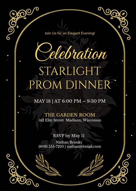 Free Prom Invitation Templates, Editable and Printable