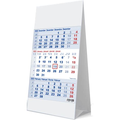 Calendrier Mensuel 2023 Calendrier De Bureau Calendrier De Trois Mois