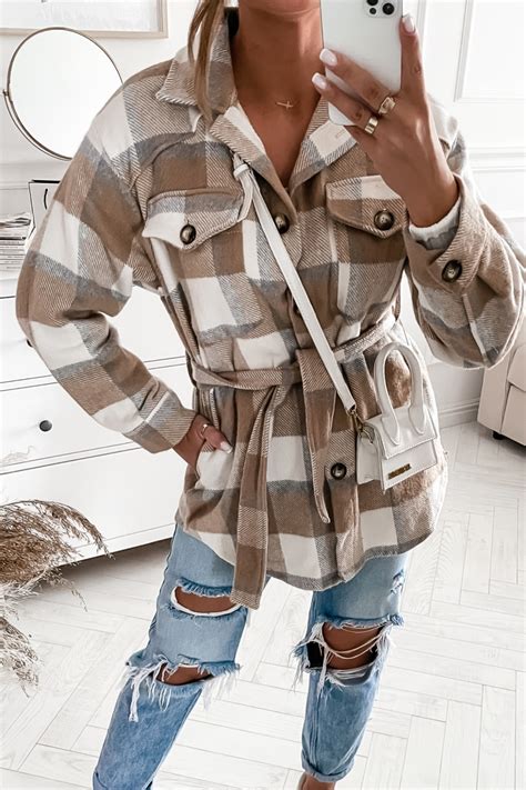 Koszula FLORIA Z Paskiem LIFESTYLE Nude Beige Eshopper Pl