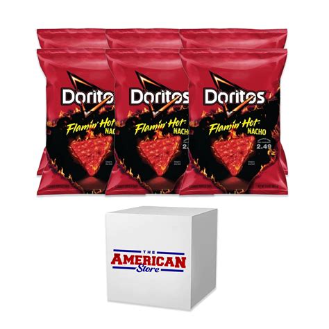 American Snacks Doritos Flamin Hot Nacho Flavored Tortilla Chips G Pack Of Nacho