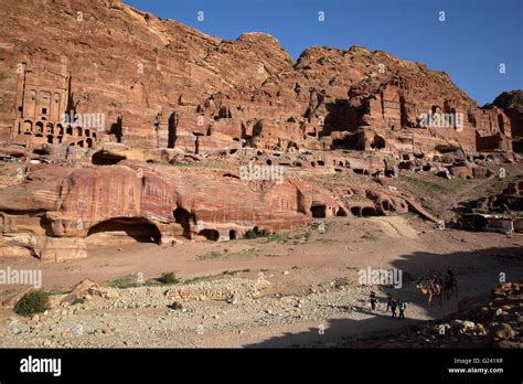 General View Of The Royal Tombs In Petra Jordan The Urn Tomb On The