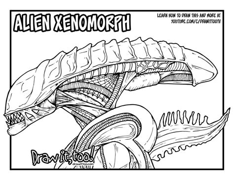 Alien Xenomorph Coloring Pages / Alien The Adult Coloring Book By Titan ...