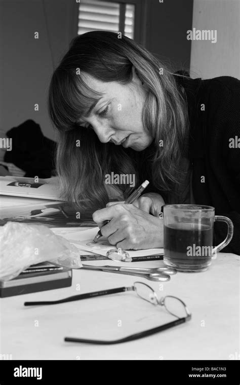 Female Artist At Work In Her Studio Stock Photo Alamy