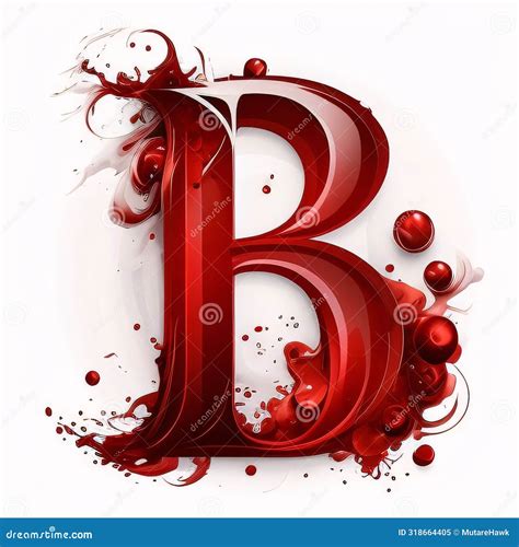 Letter B With Blood Splashes Isolated On White Background 3d
