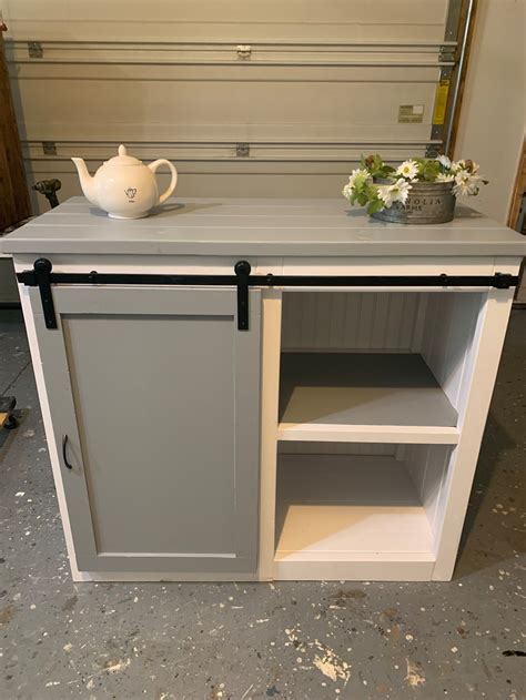 Mini Size Fridge Farmhouse Style With A Barn Door Slider Etsy