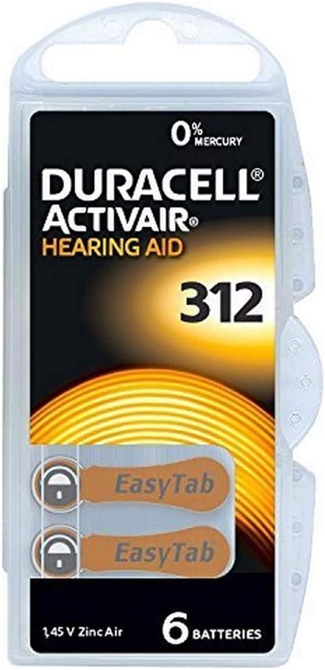 Duracell Hearing Aid Batteries Size 312 Pack 60 Batteries Amazon Ca