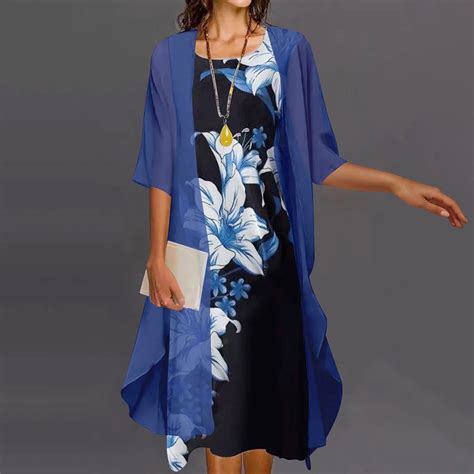 JURANMO Mother of the Bride Dresses,Womens Two-Piece Set Floral Print