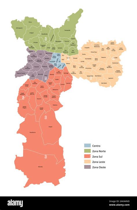 sao paulo city colorful map stock vector image art alamy