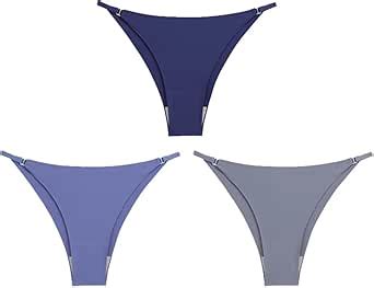 Amazon 3PCS Set Women S Panties Hollow Out Underwear Seamless Thongs Silk Satin Lingerie