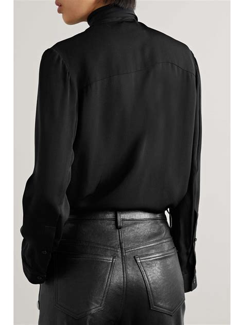 Khaite Tash Pussy Bow Silk Chiffon Blouse Net A Porter