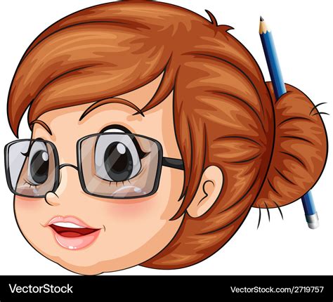 Cartoon Girl Drawing With Glasses