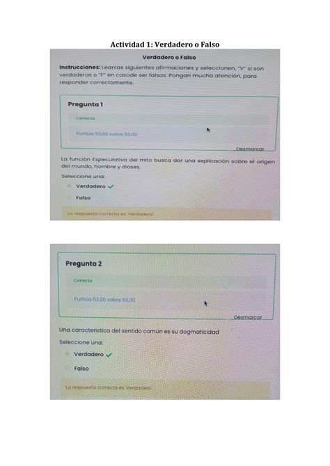 Filosofía EN Linea 2021 Actividad 1 Verdadero o Falso Actividad 2