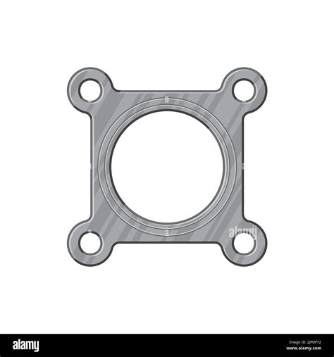 Steel Connecting Plate With Round Circle And Four Screw Holes Isolated