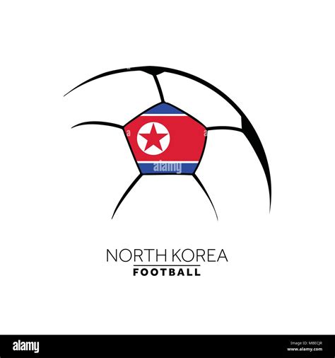 Soccer Football Minimal Design With North Korea Flag Stock Vector Image
