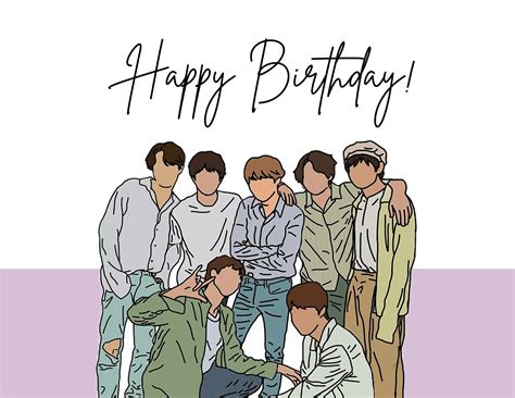 Printable Bts Happy Birthday Card