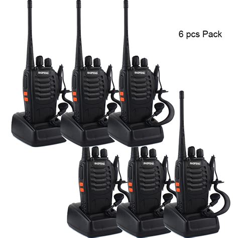 6 Pack Walkie Talkie Long Range Baofeng Bf 888s 2 Way Radio Uhf400