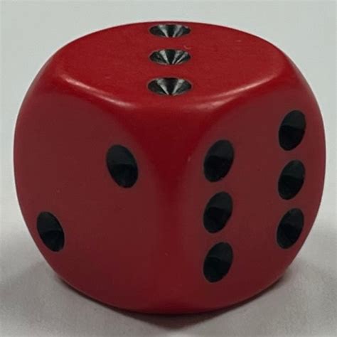 D6 16mm Die Opaque Red W Black Pips Xone