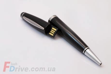 Черная флешка ручка | Флешки c логотипом, печать на флешках | Flash Drive