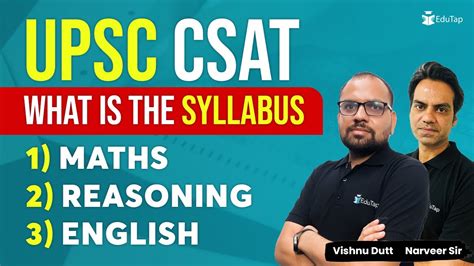 CSAT Syllabus UPSC Maths Syllabus CSAT Reasoning Syllabus CSAT