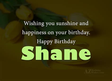 Happy Birthday Shane - AZBirthdayWishes.com