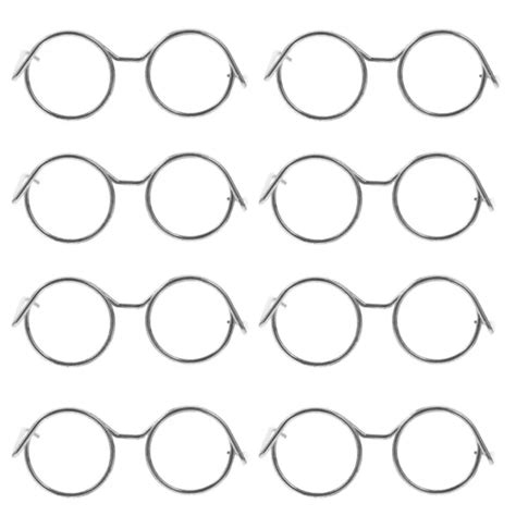 10pcs Mini Doll Glasses Metal Wire Rim Eyeglass Doll Dress Up Eyeglasses No Lens 1055