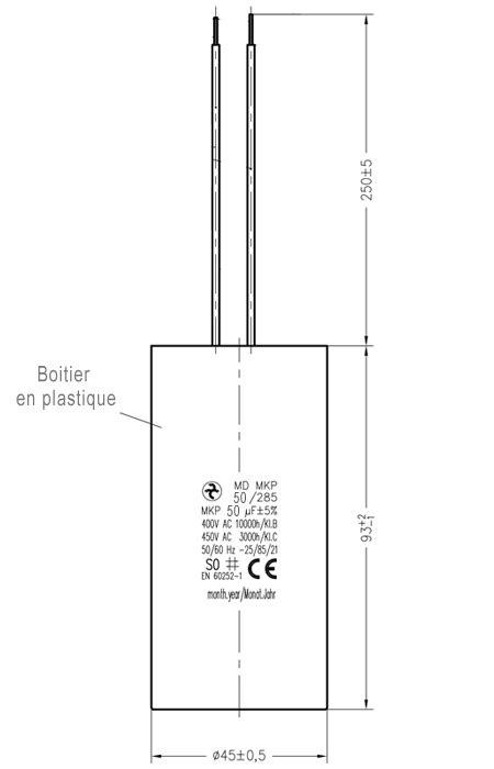 Condensateur Permanent F C Ble Pour Moteur Lectrique Ou Pompe