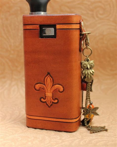 Fleur De Lis MVP Leather Vaping Sleeve Case Wrap ITaste Vaping Devices