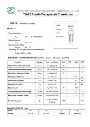 S9014 Datasheet and Replacement, Transistor Equivalent Finder, Cross ...