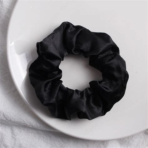 Silky Satin Hair Scrunchies Elastic Solid Color Hair Tie Rope Hair Ring