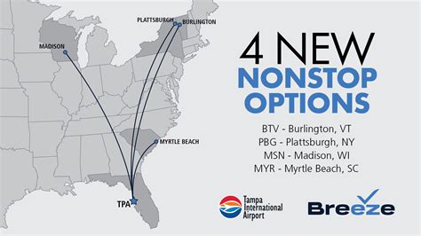 Breeze announces four new destinations from TPA