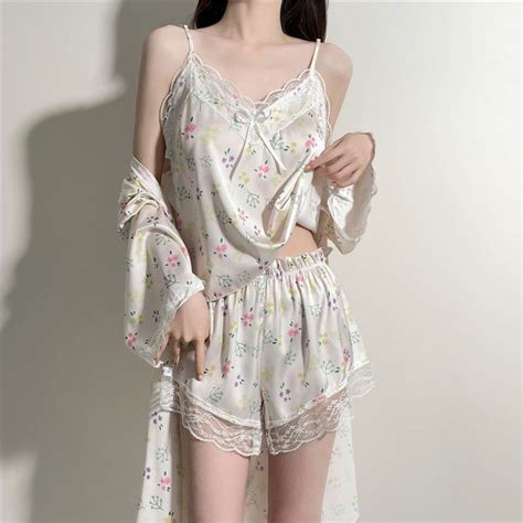 Ensemble de pyjama imprimé pour femme haut à bretelles et short lingerie d été vêtements de nuit