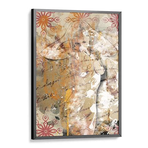 Quadro Decorativo Abstrato Mulher Pintura Design Sensual para Decoração