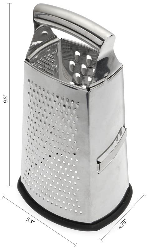 Spring Chef Box Grater, Stainless Steel with 4 Sides, Best for Parmesan ...