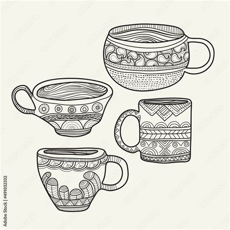 collection of outline mug Stock Vector | Adobe Stock