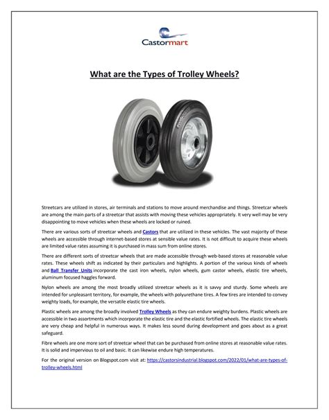 What are the Types of Trolley Wheels? by Castormarts - Issuu