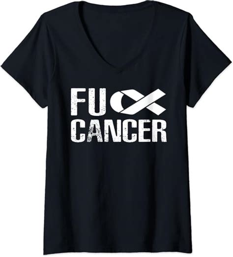 Amazon Womens Fuck Cancer TShirt Fu Cancer T Shirt Cancer Awareness V Neck T Shirt