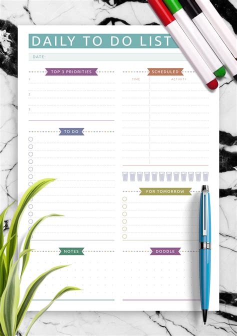 printable scheduled daily   list casual style