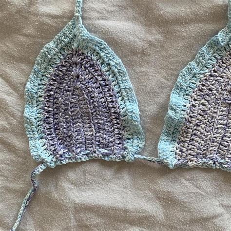 Handmade Crochet Cotton Bikini Top Bikini Depop