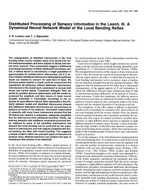 Fillable Online Papers Cnl Salk Distributed Processing Of Sensory