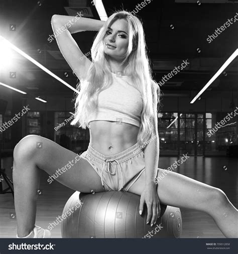 Pretty Slim Blonde Woman Long Hair Stock Photo Shutterstock
