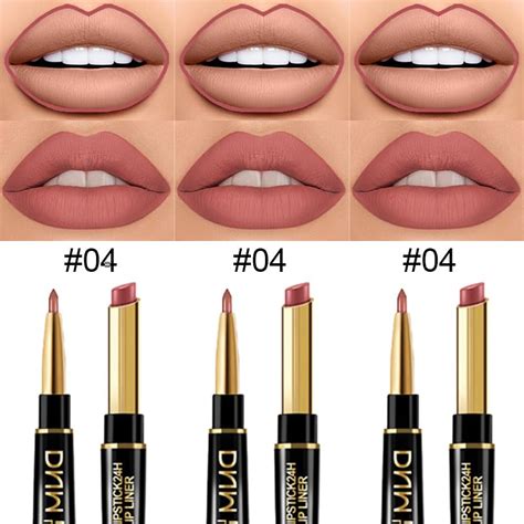 evpct Juego de delineadores de labios castaños y lápiz labial para mujer DNM Nude Beige Malva