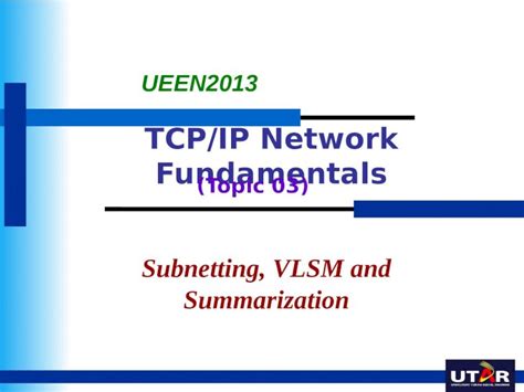 Pptx Subnetting Vlsm And Summarization Dokumen Tips